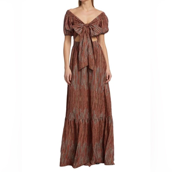 Ramy Brook Dresses & Skirts - NWT $495 Ramy Brook - MEGAN DRESS Brown Maxi Dress with Bow Detail size XS